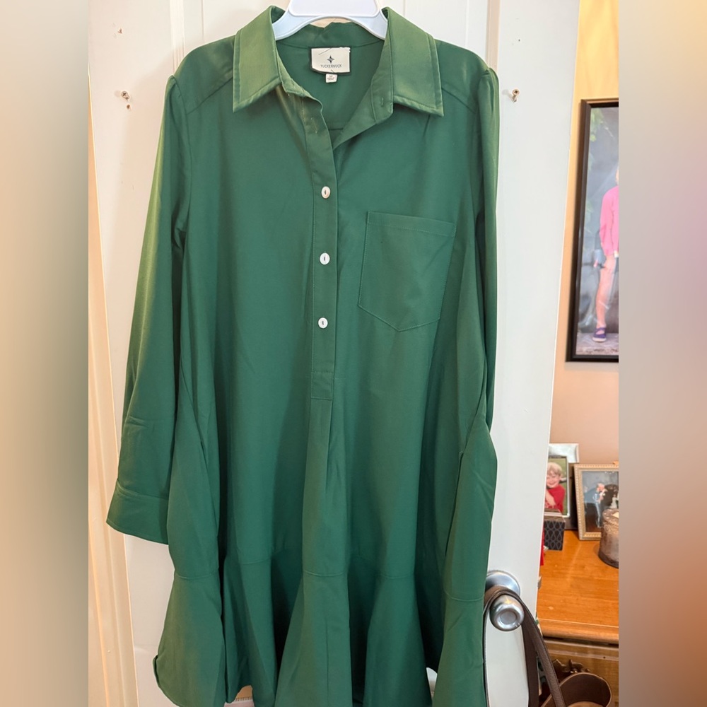 Tuckernuck Callahan shirt dress green M